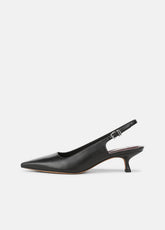 VINCE | Sabra Leather Slingback Heel in Heels - BLACK