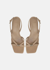 VINCE | Tali Leather Slingback Sandal in Heels - WARM ALMOND