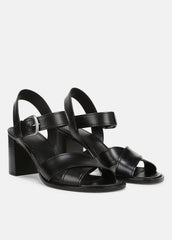 VINCE | Salma Leather Heeled Sandal in Heels - BLACK
