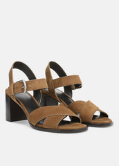 VINCE | Salma Suede Heeled Sandal in Heels - ELMWOOD