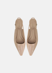 VINCE | Sabra Leather Slingback Heel in Heels - WARM ALMOND