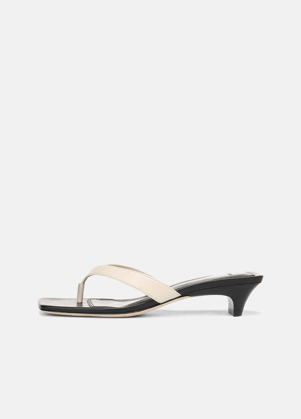 VINCE | San Juan Leather Heeled Thong Sandal in Heels - MOONLIGHT