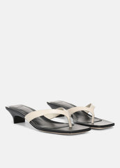 VINCE | San Juan Leather Heeled Thong Sandal in Heels - MOONLIGHT