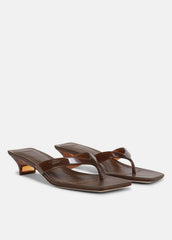 VINCE | San Juan Jelly Heeled Thong Sandal in Sandals - SADDLE