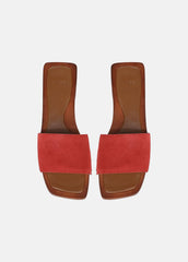VINCE | Barbara Leather Slide Sandal in Sandals - POPPY RED
