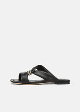VINCE | Vilma Leather Slide Sandal in Sandals - BLACK