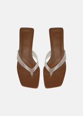 VINCE | San Juan Jelly Heeled Thong Sandal in Sandals - CLEAR