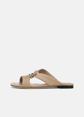 VINCE | Vilma Leather Slide Sandal in Sandals - WARM ALMOND