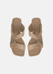 VINCE | Vilma Leather Slide Sandal in Sandals - WARM ALMOND