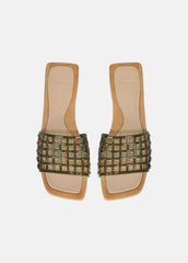 VINCE | Barbara Jelly Slide Sandal in Sandals - CHIVE
