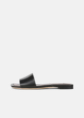 VINCE | Valeria Leather Slide Sandal in Sandals - BLACK