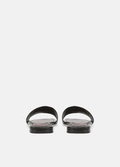 VINCE | Valeria Leather Slide Sandal in Sandals - BLACK