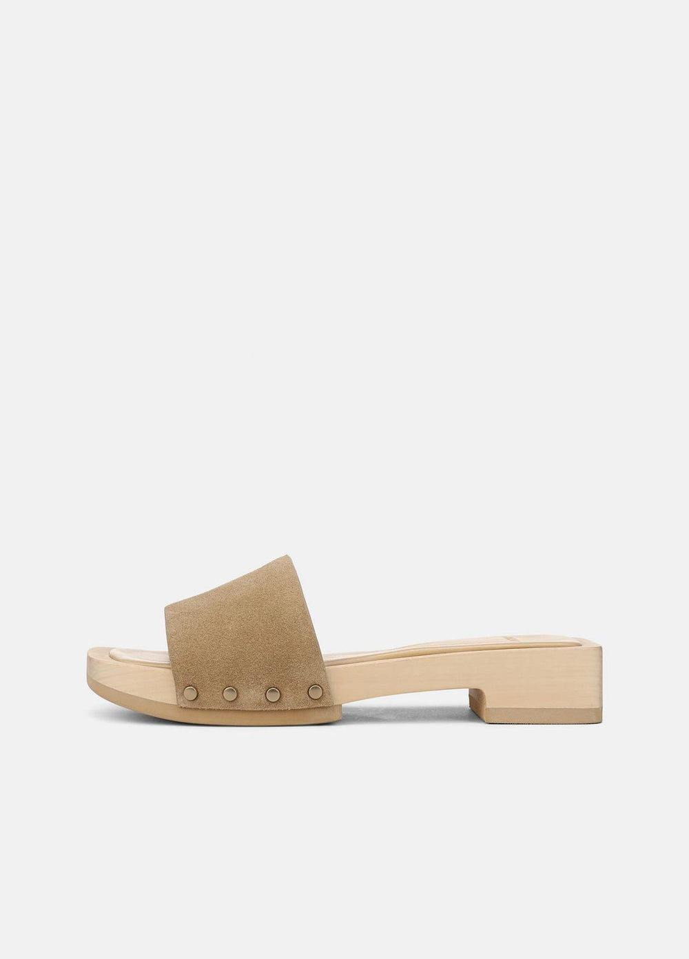 VINCE | Barbara Suede Slide Sandal in Sandals - WHEAT