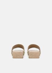 VINCE | Barbara Suede Slide Sandal in Sandals - WHEAT