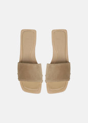 VINCE | Barbara Suede Slide Sandal in Sandals - WHEAT