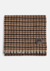 VINCE | Gingham Wool-Cashmere Oversized Wrap in Scarves & Hats - BLACK/GRAPE