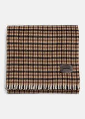 VINCE | Gingham Wool-Cashmere Oversized Wrap in Scarves & Hats - BLACK/GRAPE