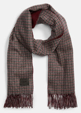 VINCE | Micro-Houndstooth Cashmere Scarf in Scarves & Hats - BORDEAUX