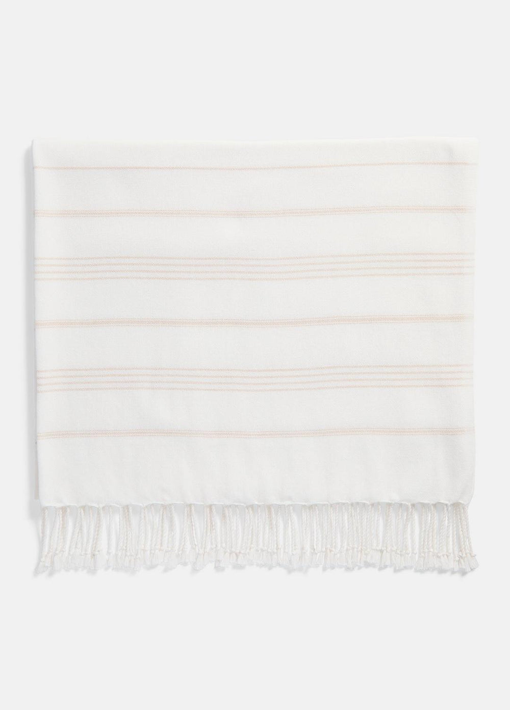 VINCE | Stripe Cotton-Cashmere Wrap in Scarves & Hats - WHITE/TUSK