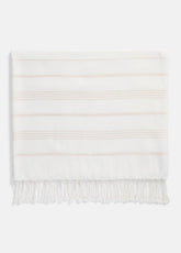 VINCE | Stripe Cotton-Cashmere Wrap in Scarves & Hats - WHITE/TUSK