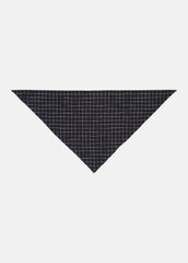 VINCE | Trellis Plaid Cotton-Blend Headkerchief in Scarves & Hats - BLACK/CREAM