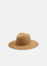 VINCE | Herringbone-Weave Straw Panama Hat in Scarves & Hats - CAMEL
