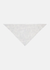 VINCE | Trellis Plaid Cotton-Blend Headkerchief in Scarves & Hats - OFF WHITE/NAVY