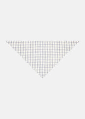 VINCE | Trellis Plaid Cotton-Blend Headkerchief in Scarves & Hats - OFF WHITE/NAVY