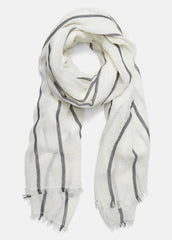 VINCE | Cotton Gauze Awning Stripe Scarf in Scarves & Hats - PAPYRUS/COASTAL BLUE