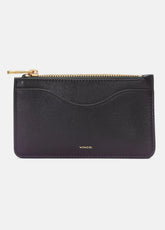 VINCE | Leather Zip-Top Card Case in Handbags - CACAO
