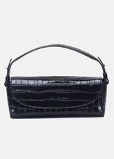 VINCE | Sabrina Croc-Embossed Leather Mini Top-Handle Bag in Handbags - BLACK