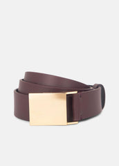 VINCE | Women's 30mm Plaque Leather Belt in Belts - FIG