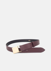 VINCE | Women's 30mm Plaque Leather Belt in Belts - FIG