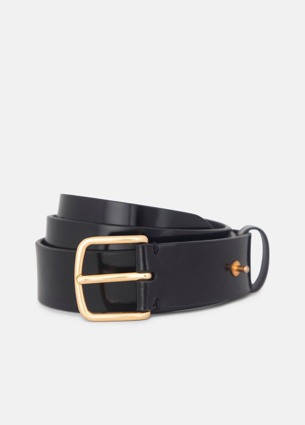 VINCE | Women's 32mm Smooth Leather Belt in Belts - BLACK