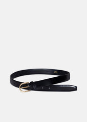 VINCE | Women’s 25mm Spazzolato Leather Belt in Belts - BLACK/GOLD