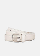 VINCE | Women’s 20mm Stitched Leather Belt in Belts - MILK