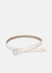VINCE | Women’s 20mm Stitched Leather Belt in Belts - MILK