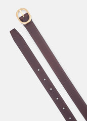 VINCE | Women's 20mm Spazzolato Leather Belt in Belts - BORDEAUX