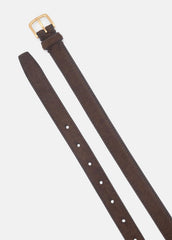 VINCE | Women's 20mm Calf Hair Belt in Belts - CACAO BROWN