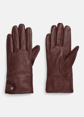 VINCE | Cashmere-Lined Leather Snap Glove in Gloves - FIG