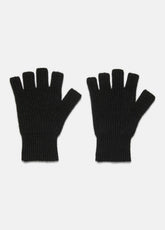 VINCE | Plush Cashmere Rib-Knit Fingerless Glove in Gloves - BLACK