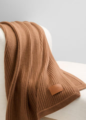 VINCE | Wool and Cashmere Cardigan-Stitch Throw in Pillows & Blankets - MINK