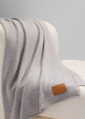 VINCE | Cashmere Reverse Jersey Throw in Pillows & Blankets - HEATHER GREY