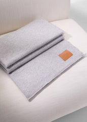 VINCE | Cashmere Reverse Jersey Throw in Pillows & Blankets - HEATHER GREY