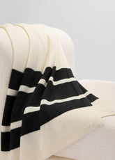VINCE | Cashmere Jersey Stripe Throw in Pillows & Blankets - BLANC