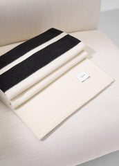 VINCE | Cashmere Jersey Stripe Throw in Pillows & Blankets - BLANC