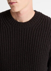 VINCE | Utility Shaker Merino Wool Sweater in Crew Neck - HEATHER MISSION