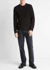 VINCE | Utility Shaker Merino Wool Sweater in Crew Neck - HEATHER MISSION