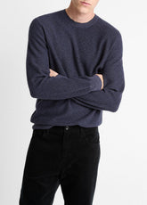 VINCE | Geo-Jacquard Wool-Blend Crew Neck Sweater in Crew Neck - HYACINTH/COASTAL BLUE