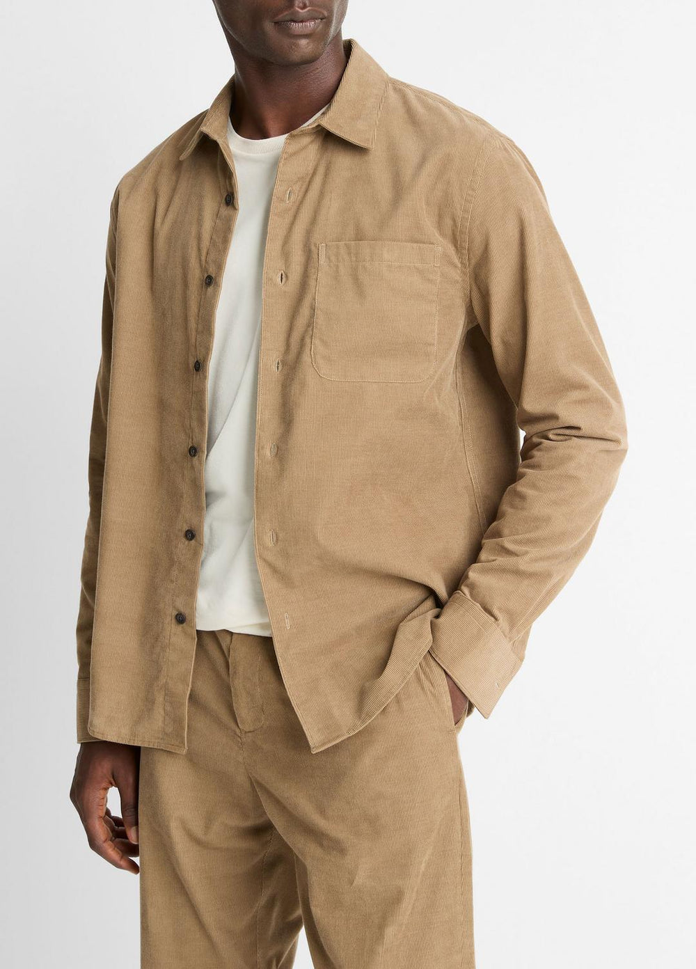 VINCE | Italian Cotton Corduroy Button-Front Shirt in Long Sleeve - TETON